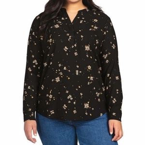 💥New!! Woman's full sleeve blouse, tops, Black, Size:L